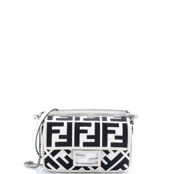Fendi Mini Baguette NM Bag Zucca Embroidered Canvas - Picture 1 of 6